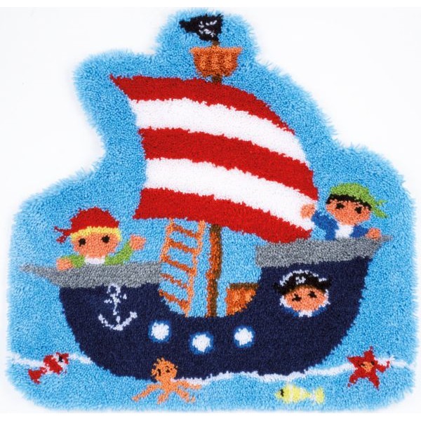 Smyrna knooptapijt Piratenboot