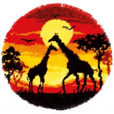 Smyrna knooptapijt Giraf Sunset