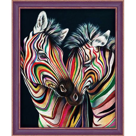 Diamond Painting Kleurrijke Zebras