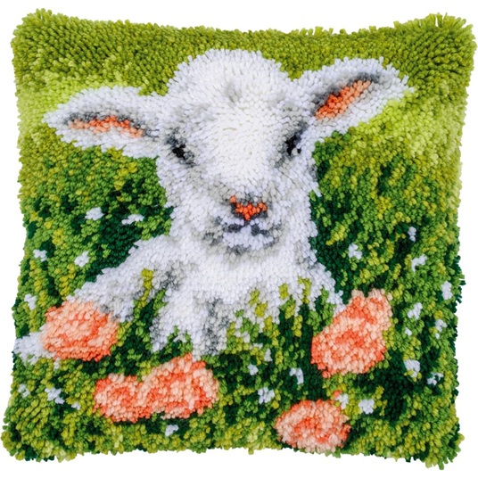 Knoopkussen Vervaco 'Lam Tussen Bloemen' PN-0204539