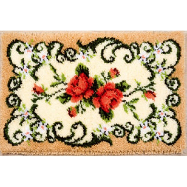 Smyrna knooptapijt met Rozen