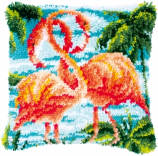 Smyrna knoopkussen Flamingo's