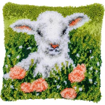 Knoopkussen Vervaco 'Lam Tussen Bloemen' PN-0204539