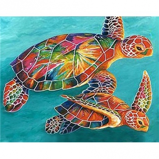 Diamond Painting Kleurige Schildpadden