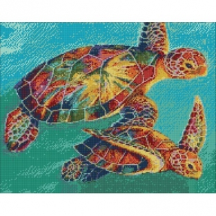 Diamond Painting Kleurige Schildpadden
